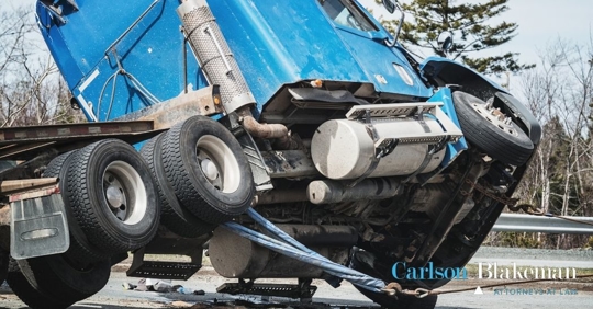 truck accident on the side of the road
