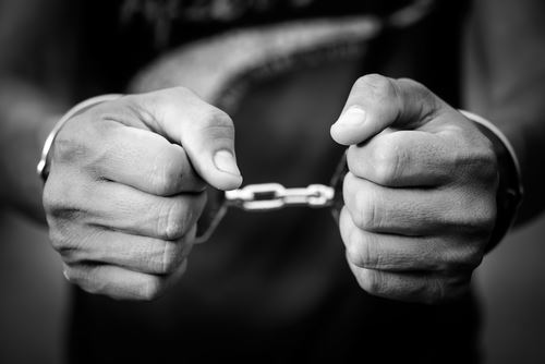 Arrested with handcuffs in Omaha